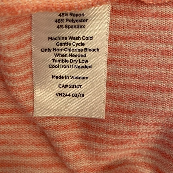 Talbots SOFT Scoop Neck Cap Sleeve Shift Dress Dress Pink White Stripe Sz MP - Picture 6 of 7